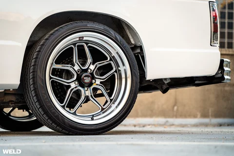 White chevy s10 pickup truck v8 swap weld performance rf laguna wheels momo hertiage steering wheels shift knob h