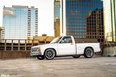 White chevy s10 pickup truck v8 swap weld performance rf laguna wheels momo hertiage steering wheels shift knob k
