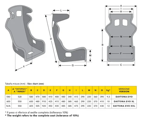 Daytona evo size chart 1 cropped