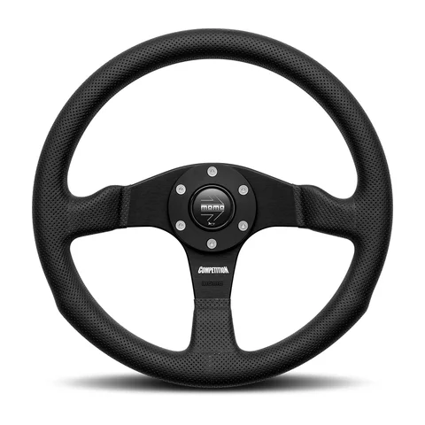 Momo competition leather steering wheel 350mm black spoke face b3c5384a