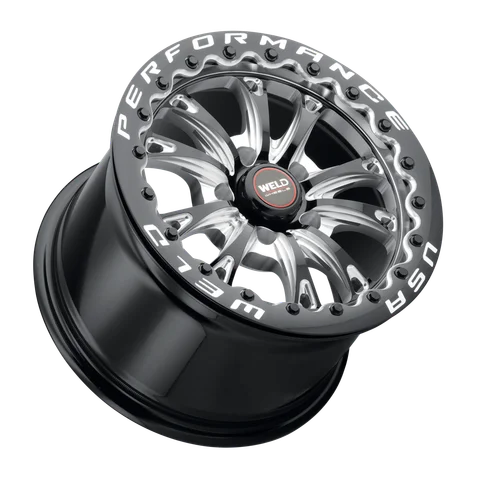 WELD Performance RF Belmont Beadlock - Weld belmont beadlock wheel 5lug gloss black milled 15x10 lay d76c9c07