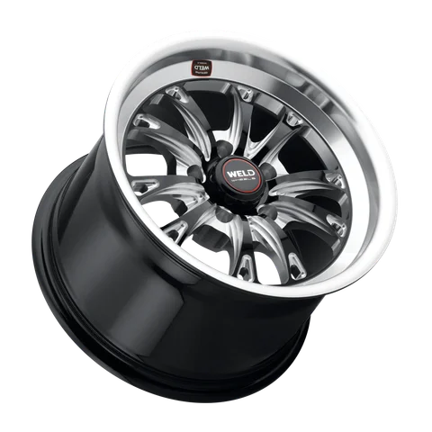 Mw company belmont drag wheel 5lug gloss black milled 15x10 lay c7d712e9