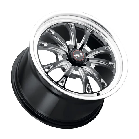 Weld belmont drag wheel 5lug gloss black milled 17x10 lay 78afb173
