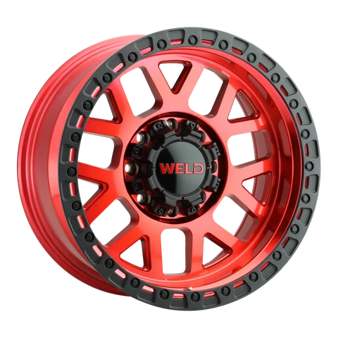 Weld cinch wheel 8lug candy red satin black beadlock 20x10 f5a42e07