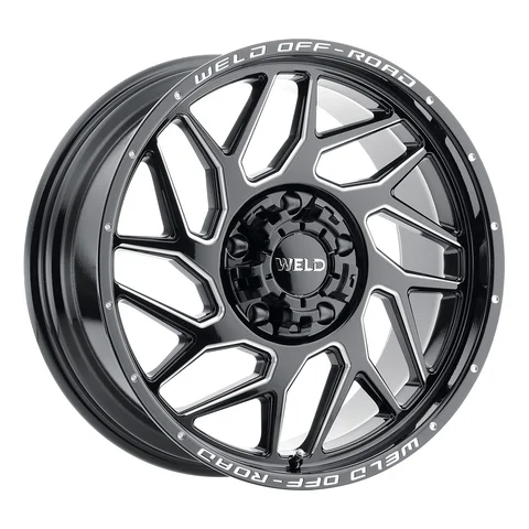 Weld fulcrum wheel 5lug gloss black milled 20x9 9843e82d