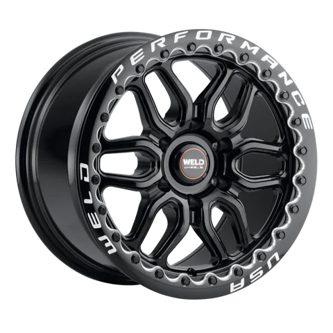 WELD Performance RF Laguna 6 Beadlock - Weld laguna6 drag beadlock wheel 6lug gloss black 17x10 6032cfba