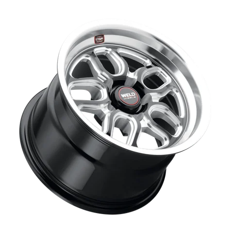 Weld laguna drag wheel 5lug gloss black milled 15x10 lay 18d5ed35