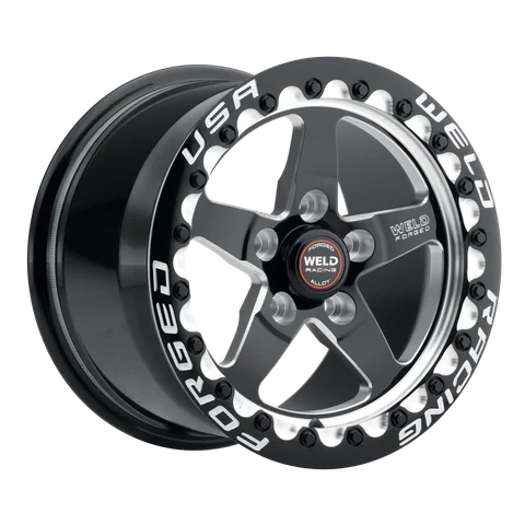 Weld sm71 bl wheel 5lug gloss black milled spokes 15x10 angle 5ea2878b