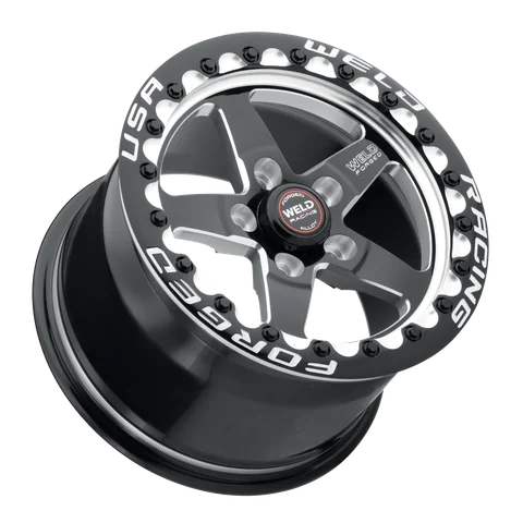 WELD SM Series SM71 Beadlock - Weld sm71 bl wheel 5lug gloss black milled spokes 15x10 lay ad3138f9