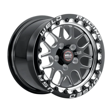 WELD SM Series SM77 Beadlock - Weld sm77 bl wheel 5lug gloss black milled spokes 15x10 angle 9a16977e