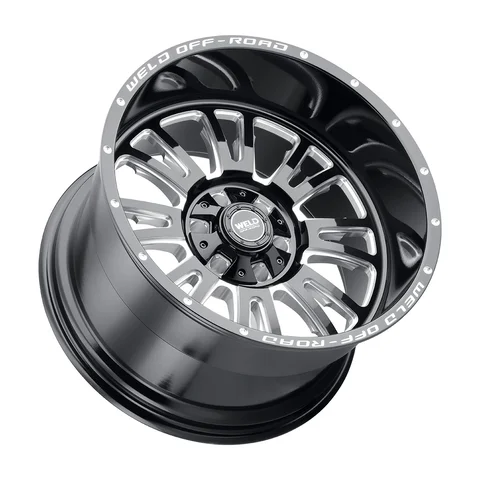 WELD Truck & Off-Road Slingblade - Weld slingblade wheel 6lug gloss black milled spokes 20x12 lay b027c613