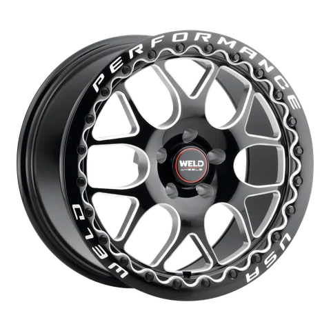 Weld solana beadlock wheel 5lug gloss black milled 18x10 b6d414ba